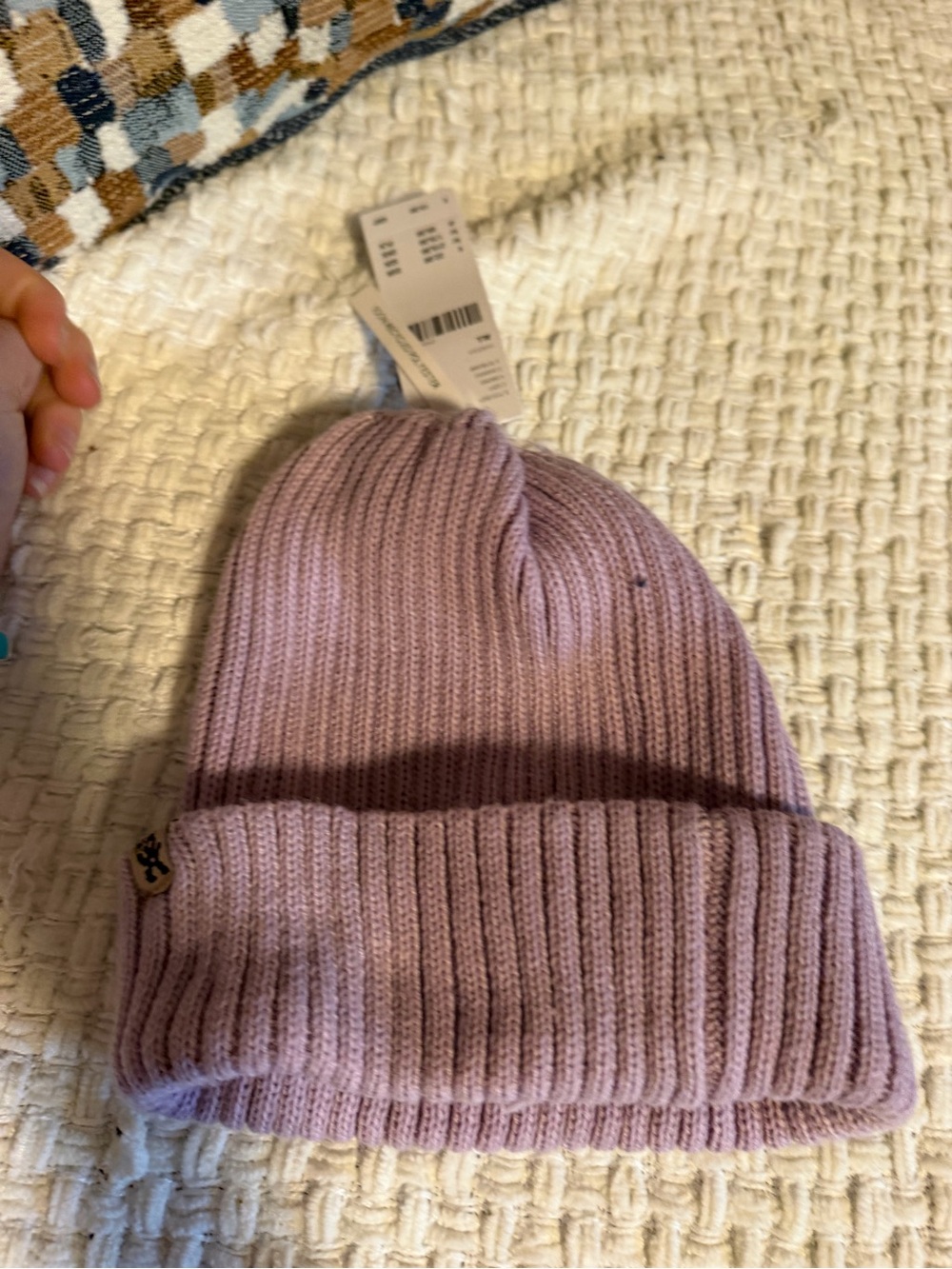 Urban Outfitters Lilac Ribbed Beanie - Dusty Pink